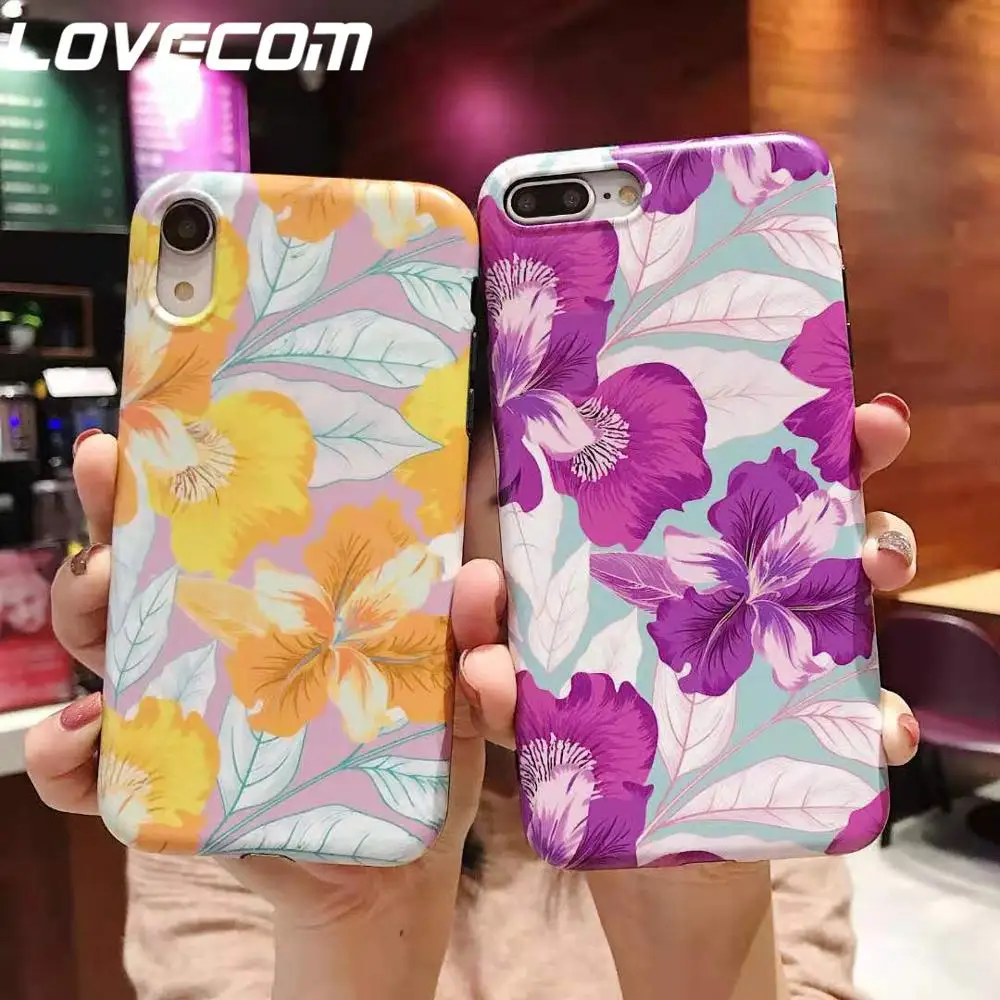 

LOVECOM Vintage Spring Tree Leave+Floral Matte Case For iPhone X 6 S 7 8 Plus XS Max XR Soft IMD Protctive Phone Back Cover Gift