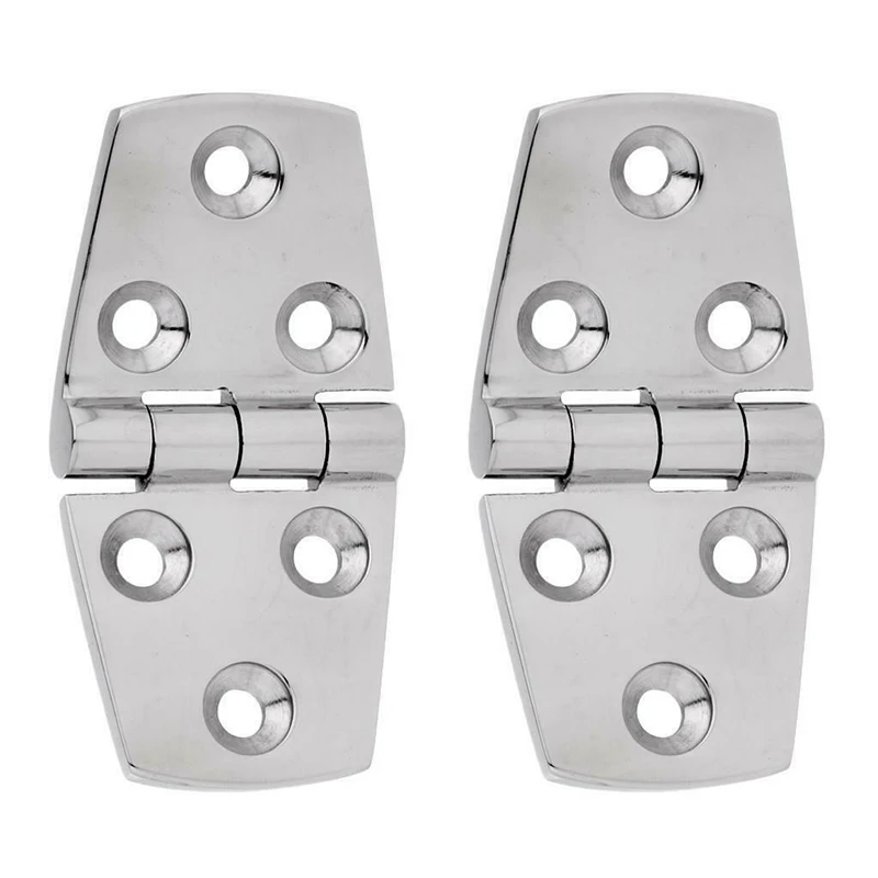 2x Door Hinge 38*76mm Marine Grade 316 Stainless Steel Polished DIY Caravan Boat
