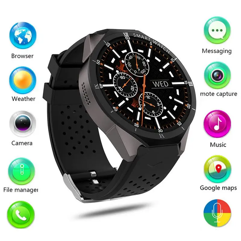

For KINGWEAR KW88 Pro Smart Watch 1.3Ghz Quad-Core 16GB WIFI GPS 2MP Camera 3G Smart Watch Mobile Phone For IOS Android
