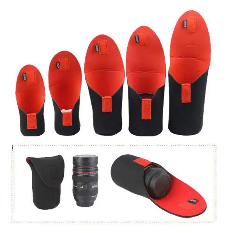 

5pcs Suit Thicken Shockproof Portable Multiple Sizes Neoprene DSLR Camera Lens Soft Protector Pouch BagCase Set S M L XL XXL