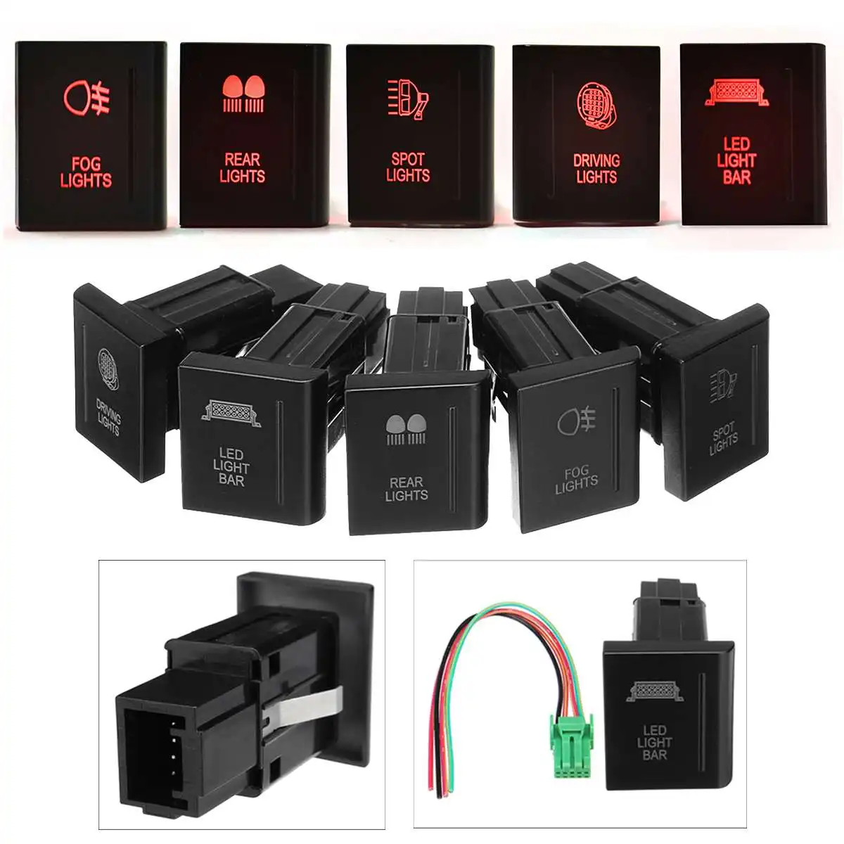 12v 3a plastic led push switch driving light bar on off light bar toggle switch