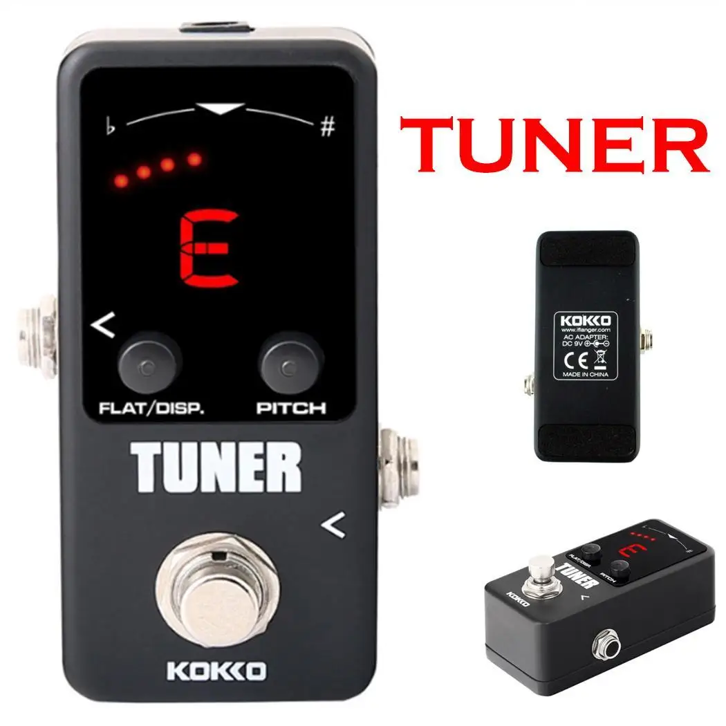 KOKKO TUNER Electric Guitar Pedal Tuner Square For Bass +-1cent Tuners Guitar DC adapter Violin LED Ukelele KOKKO TUNER Electric Guitar Pedal Tuner Square For Bass +-1cent Tuners Guitar DC adapter Violin LED Ukelele