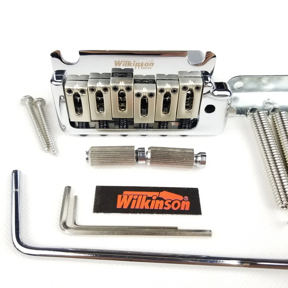 

Wilkinson 2 post point Chrome Silver Double swing Electric Guitar Tremolo System Bridge for strat and suhr guitar WOV08