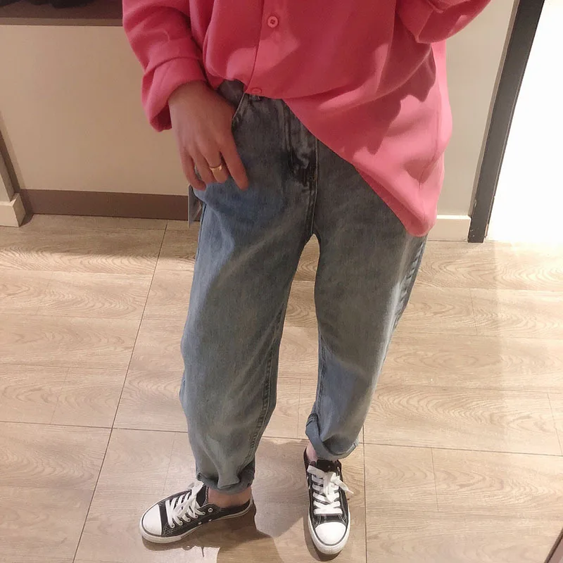 Mooirue Spring Summer Women Mom Jeans Highwaist Denim Pant Woman Harajuku Korean Thin Long Wide Leg 2019 Woman Bottom