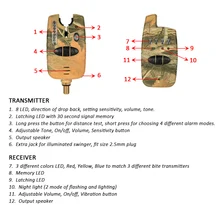 Беспроводной светодиодный Рыбалка оповещение о тревоге в комплекте чехол 3 Рыбалка сигнализаторы поклевки+ приемник-1 шт