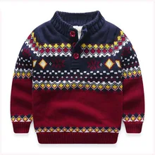 Свитер для мальчиков, толстый зимний стильный Детский свитер, двухслойный детский хлопковый свитер с ворсом