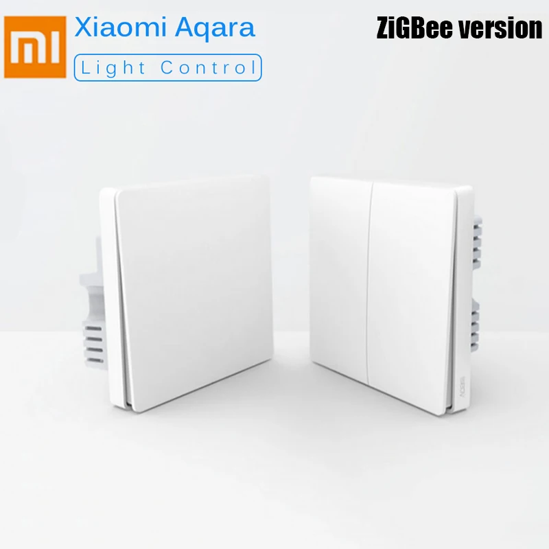 

Original Aqara Smart Home Wall Switch Light Control Fire Wire Zero Line ZiGBee Double Single Key Wall Switch Mi Home APP Control