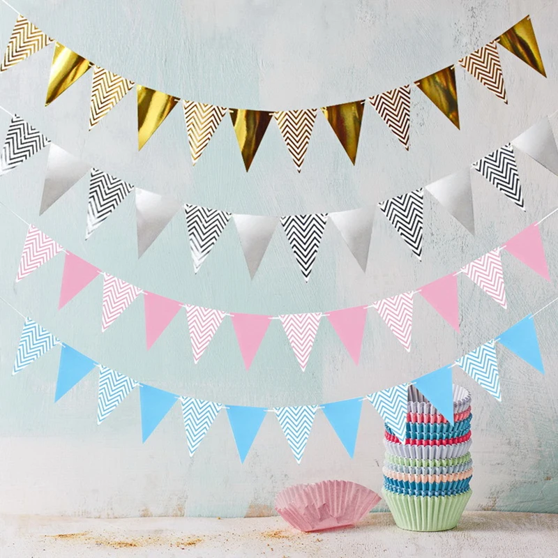Romantic Wedding Kid Birthday Party Room Garden Flag Banner Bunting Decorations