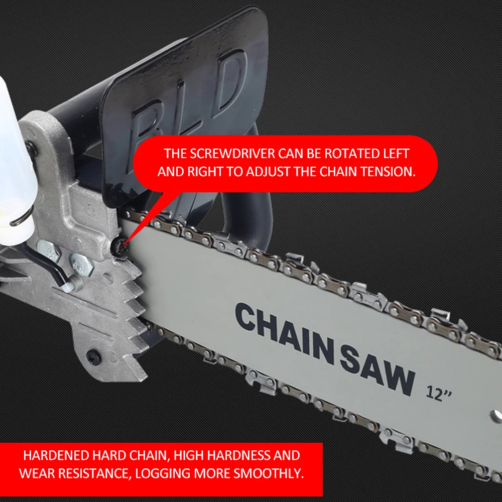 Новинка, электрическая пила, 12 дюймов, набор скоб для бензопилы, пилы для вырубки деревьев, меняемая угловая шлифовальная машина в цепную пилу, деревообрабатывающий электроинструмент, набор