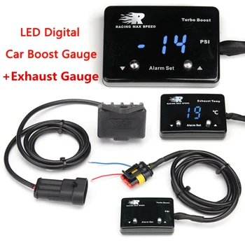

Car Digital Display Boost+Exhaust Gauge DC12V Universal Boost Gauge EGT Exhaust Temp Gauge Exhaust Thermometer Turbocharger