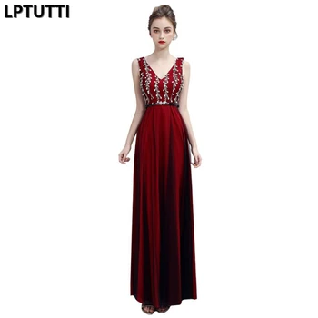 

LPTUTTI Crystal Embroidery New For Women Elegant Date Ceremony Party Prom Gown Formal Gala Luxury Long Evening Dress