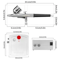 Gocheer мини двойного действия Аэрограф компрессорная установка для Набор для ногтей модельер спрей Аэрограф инструмент украшения торта