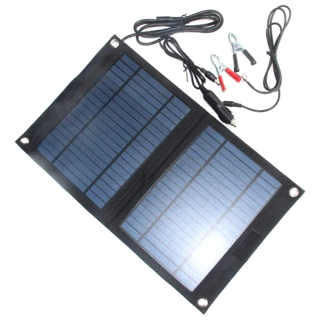 18v/12v 12w Portable Solar Panel Charger For 12v Car Boat Motor Battery ...