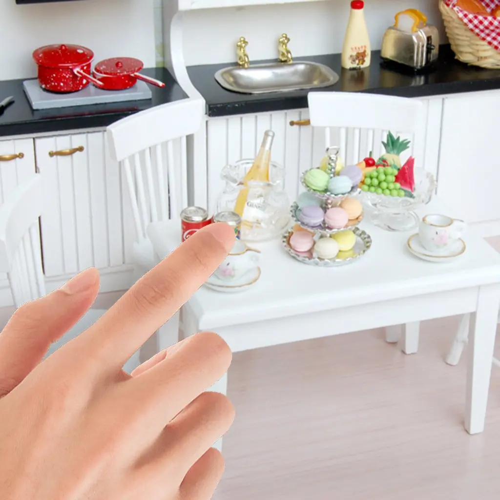 1/12 Miniature Wooden Kitchen Cabinet Refrigerator Table Chair Doll House Furniture Accessories Toys for Children Toddler Kids 1/12 Miniature Wooden Kitchen Cabinet Refrigerator Table Chair Doll House Furniture Accessories Toys for Children Toddler Kids