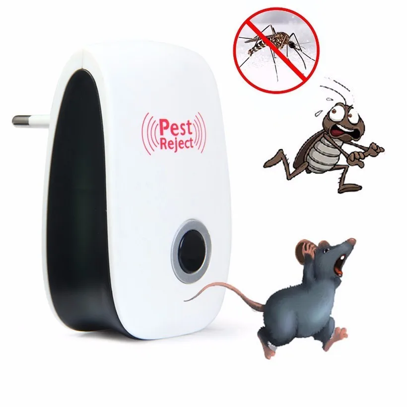 

1pc Pest Control Ultrasonic Pest Repeller Mosquito killer Electronic Ultrasonic Insect Spider Repeller Mouse Cockroach Repellent