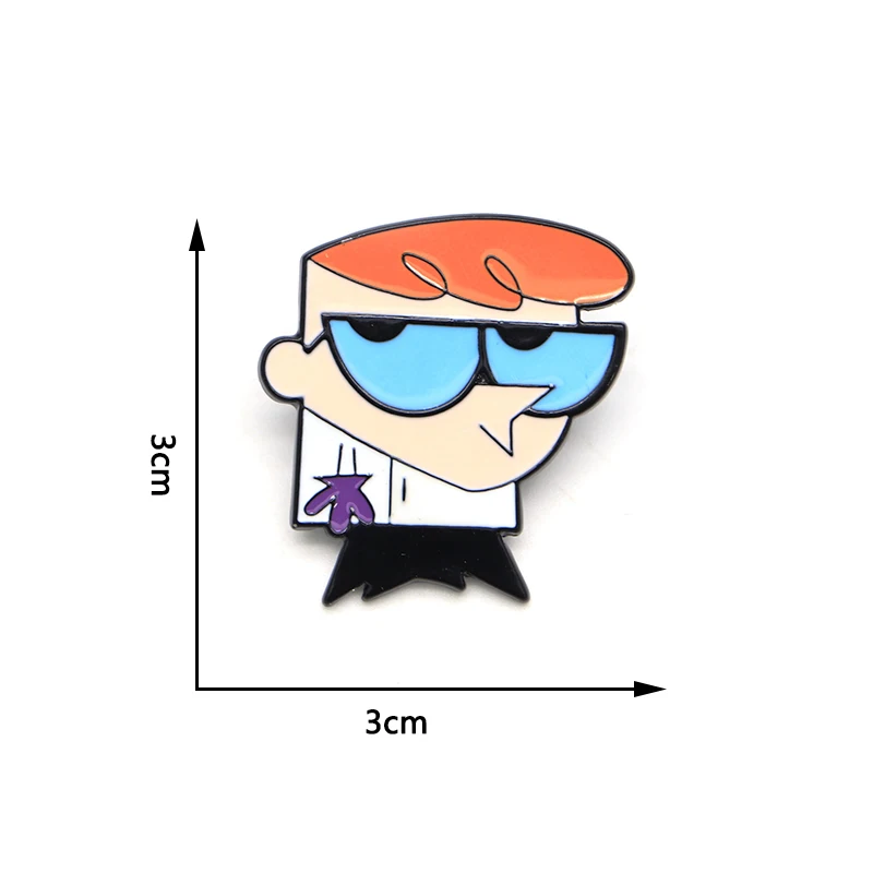 Мультфильм аниме мальчик Броши Dexter's Laboratory эмалированная булавка для мальчиков девочек нагрудная булавка шляпа/булавки "Сумка" джинсовая куртка Женская Брошь SC4557