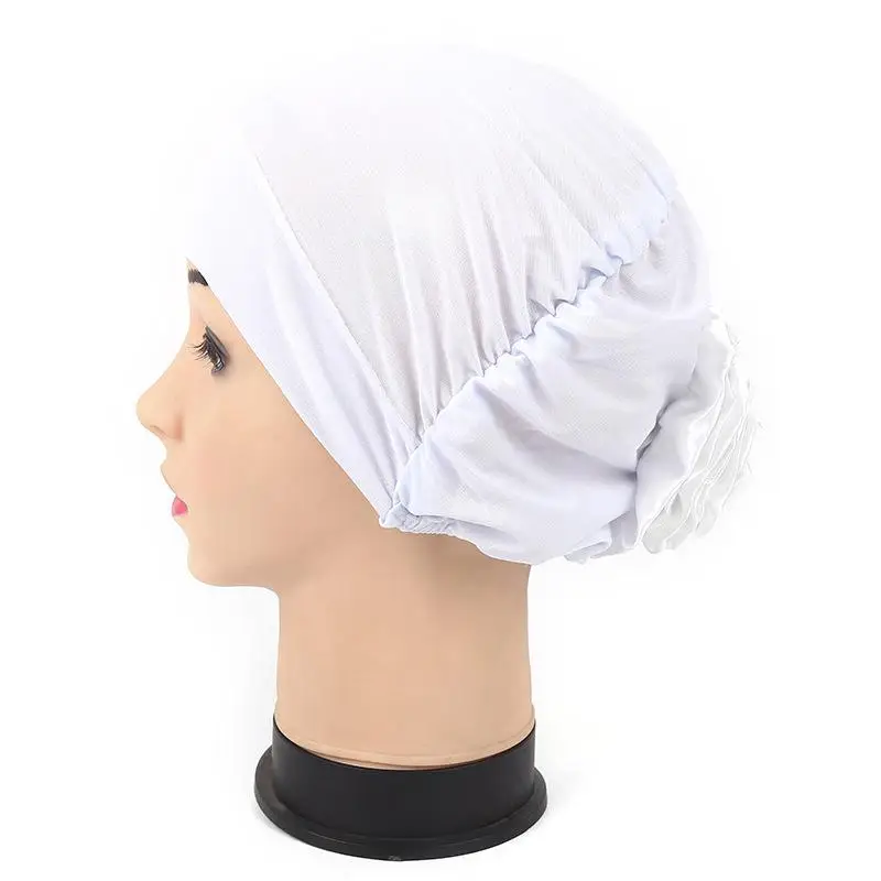 Мусульманские шапочки под хиджаб женские исламский шарф шапка Амира женский головной убор шапочки под хиджаб внутренняя Кепка плиссированная шапка для выпадения волос Цветочная Кепка chemo