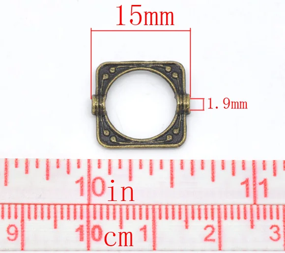 Прекрасный 100 под бронзу квадратные рамы 15x14 мм(B14505