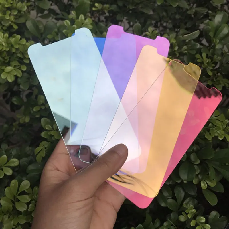 

Luxury Colorful Mirror Tempered Glass Film for iPhone X XS XR XS Max 5 5S 5C SE 6 6S 7 8 Plus Screen Protector Film Guard Case
