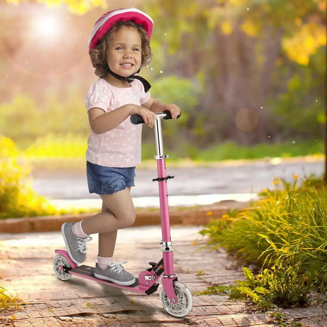 

Kick Scooter 2 wheel folding Aluminum Alloy Scooter kids Adjustable Height Flashing Light Wheel Foot Scooters Toys Gifts