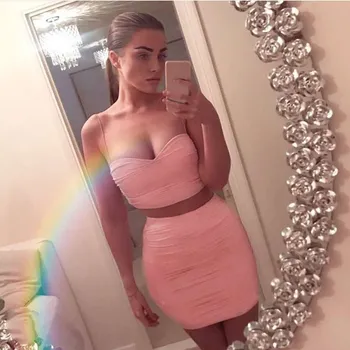 

2019 Summer Women Bodycon Skirt Set Sexy Double Layers Ruched Mini Skirt Set Solid Backless Party Night Club Two Piece Set