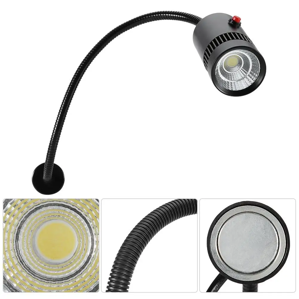 Baratos 7W 110 220V máquina de coser con luz LED cuello ajustable máquina herramienta tornos lámpara con montaje magnético con enchufe de EE. UU.
