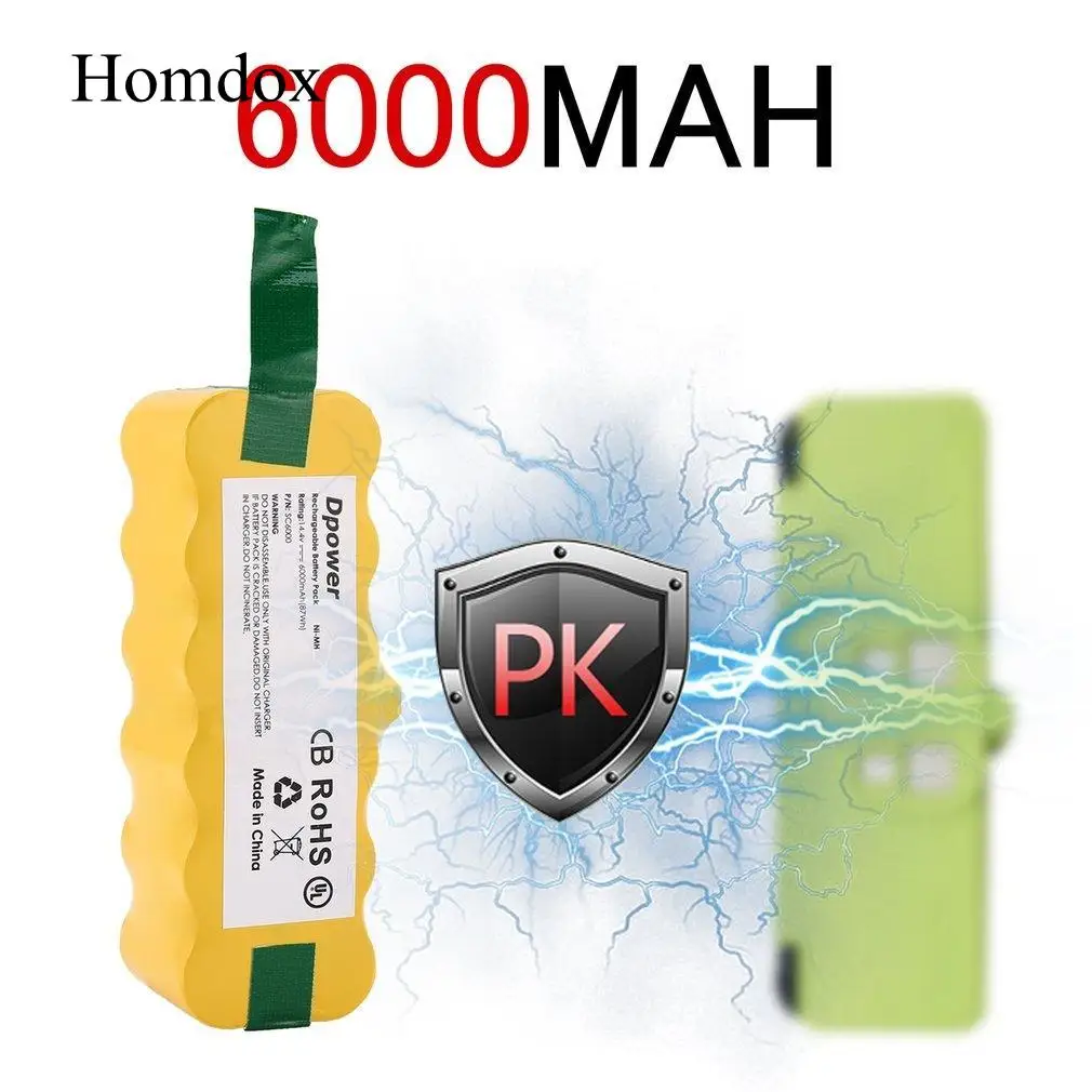 

Long Life Dust Cleaning Sweeper 14.4V 6000mAh Ni-MH Rechargeable Replacement Battery Suitable for Irobot Roomba Vacuum Cleaner