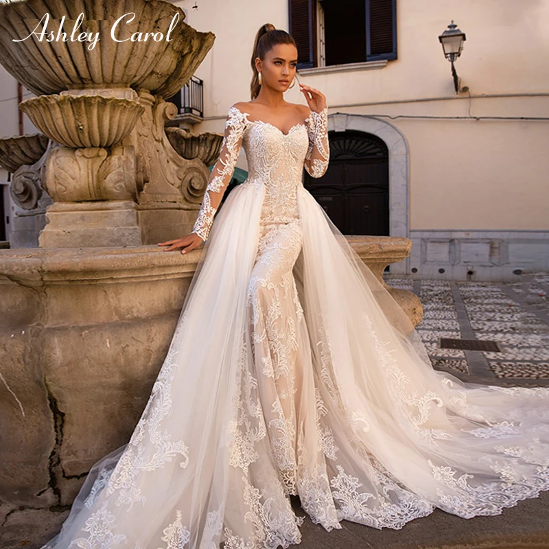 one long sleeve wedding dress