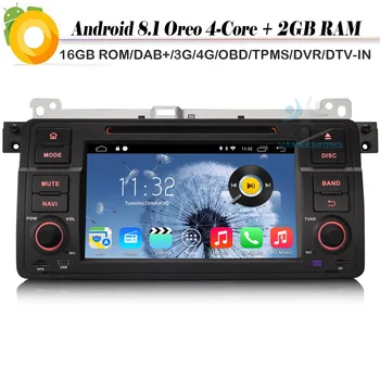

Quad Core Android 8.1 Autoradio Sat Nav DAB+ WiFi 4G GPS DVR Bluetooth Car Radio Player for BMW M3 E46 MG ZT Rover 75 3er 318