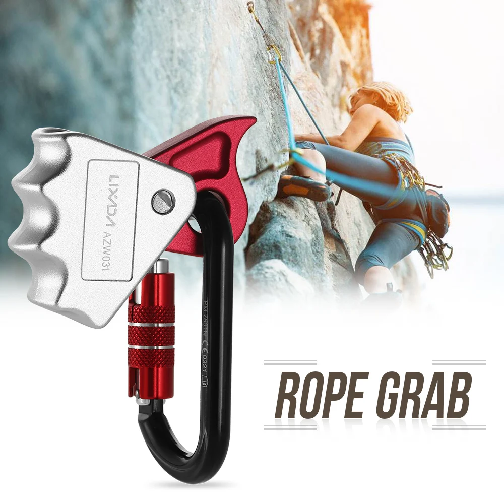 

15KN Safety Rope Grab 24KN Quick Lock Outdoor Mountain Rock Climbing Outward Bound Training Protection Lanyard Grab