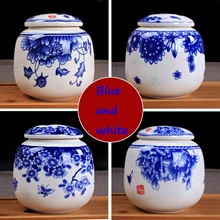 Чай caddy синий и белый, заваренный маленький контейнер, Китай бутылки и баночки для хранения, керамические контейнеры для хранения в китайском стиле jar