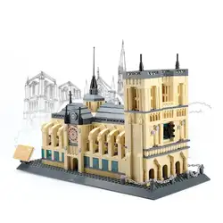 Архитектура Нотр Дам собор Парижа строительные блоки классический модель ориентира Кирпичи игрушки для детей