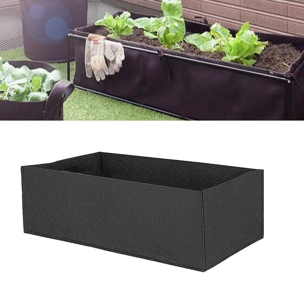 Garden Grow Bags Home Fabric Potato Tomato Planter Black Rectangle Pots