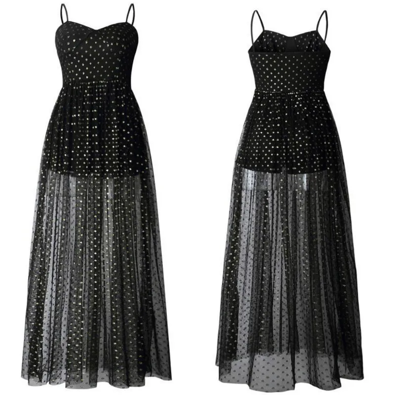 2019 Summer Womens Boho Maxi Dress Sexy Perspective Lady Evening Party Beach Sleeveless Dress Sundress|Dresses| - AliExpress