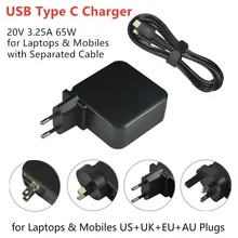 20V 3.25A 65W USB C Type C Universal Laptop Power Adapter Charger for Lenovo Yoga 5 Pro X1 T470p Asus B9440UA UX390 US+UK+EU+AU цена 20V 3.25A 65W USB C Type C Universal Laptop Power Adapter Charger for Lenovo Yoga 5 Pro X1 T470p Asus B9440UA UX390 US+UK+EU+AU цены онлайн