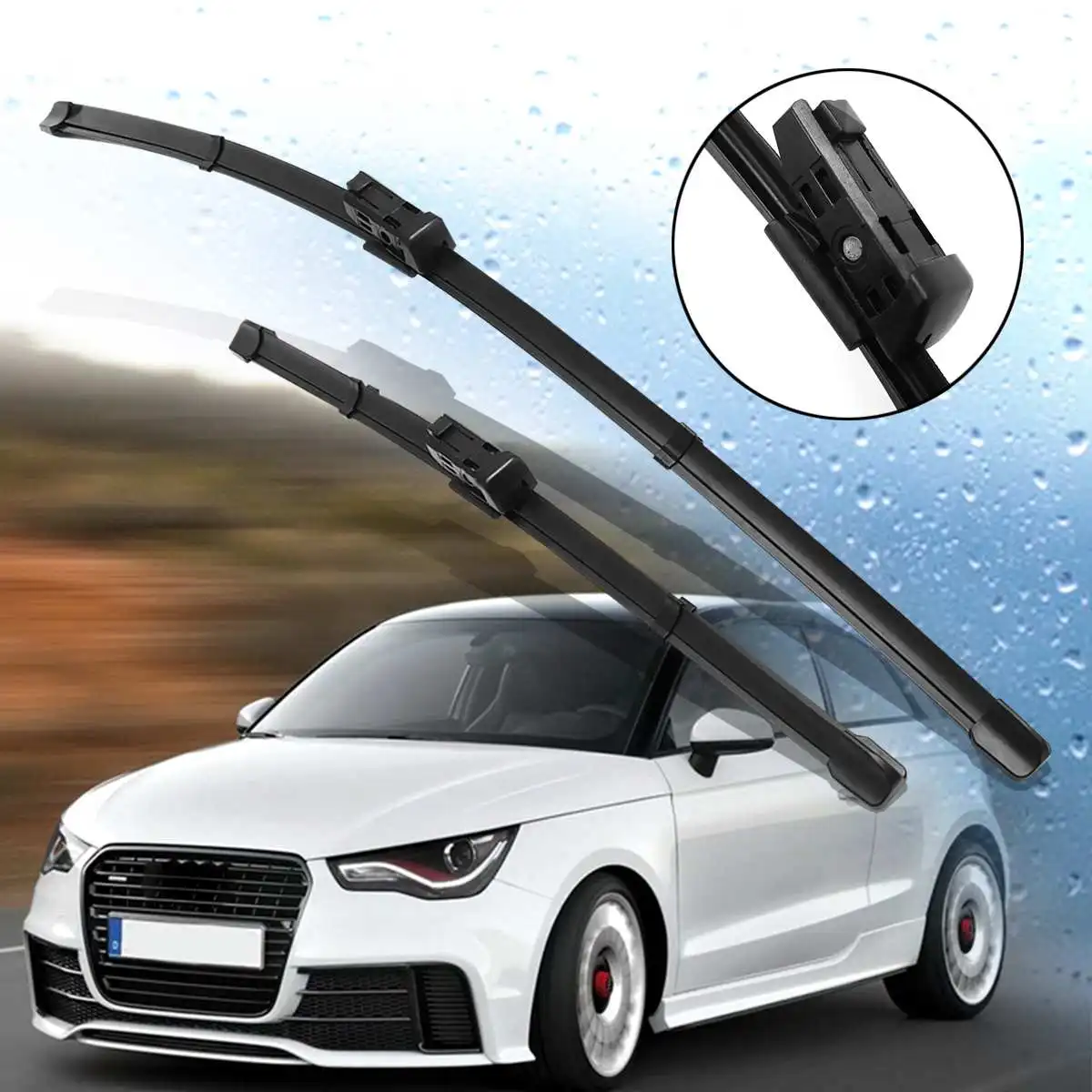 

Pair 24''16'' Front Wiper Blades For Audi For Skoda For VW Seat A1 Leon Toledo Mii Citigo Rapid Polo 2009 2010 2011 2012-2016