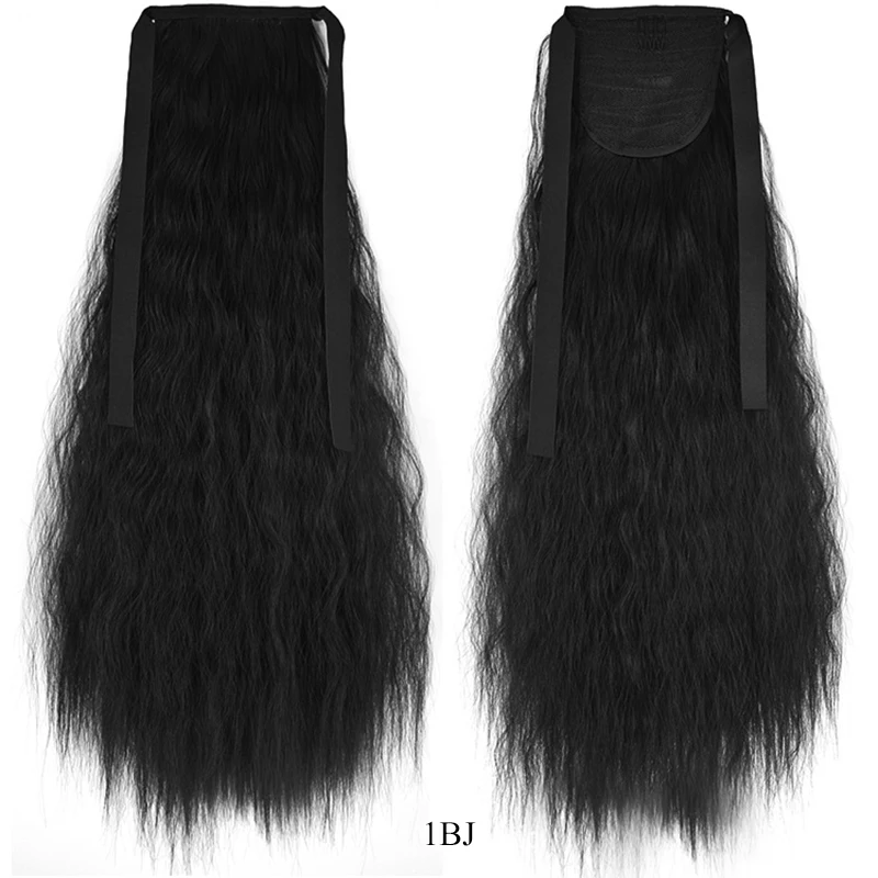 

Women Black Wavy Curly Thick Long Ponytail Extensions Hair Piece Wigs Styling