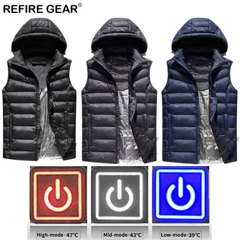 

Refire Gear Men Women USB Thermal Heated Vest Heating Waistcoat Electric Warm Clothing Waistcoat Winter Heated Hiking Vest Men