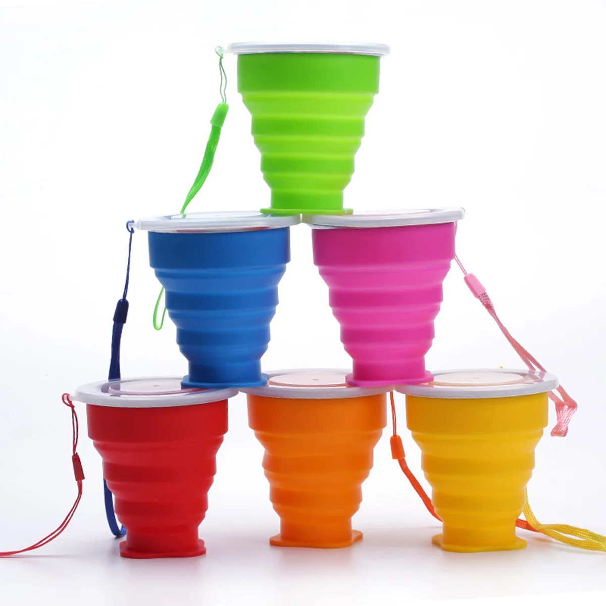 Silicone retractable folding cup 1 collapsible travel camping 200ml