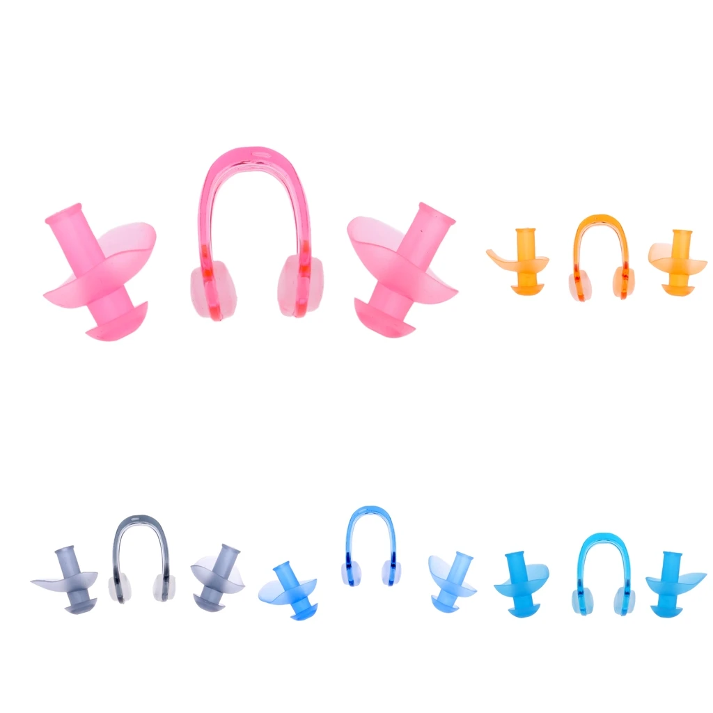 

Waterproof Soft Silicone Swimming Ear Plugs & Nose Clip Combo for Swimming Diving Surfing Water Sports with Earplugs Case