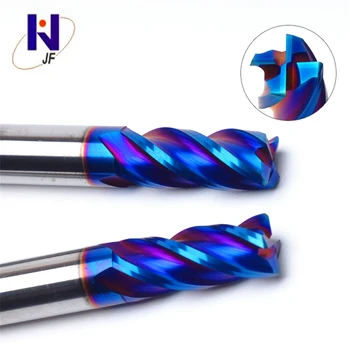 

4R0.5*15*D4*75*4F GEK HRC65 Blue NaCo coated Carbide 4 Flute Corner Radius End Mills to cut hard material