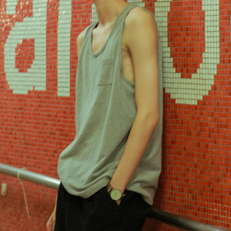 

Men's Vest 2019 Summer New Youth Popular Loose Round Neck Pull Sweat Vest Youth Casual Men's Clothing Normcore/Minimalist