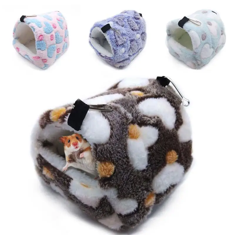 New Flannel Cat Cage Hamster Cotton Nest Sugar Glider Sleeping Bag Squirrel Mini Hedgehog Warm Winter Thickened House
