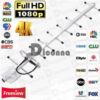 

200Miles Outdoor Amplified HDTV 1080P Antenna Long Range 38dB UHF/VHF/FM Rotator 30A14