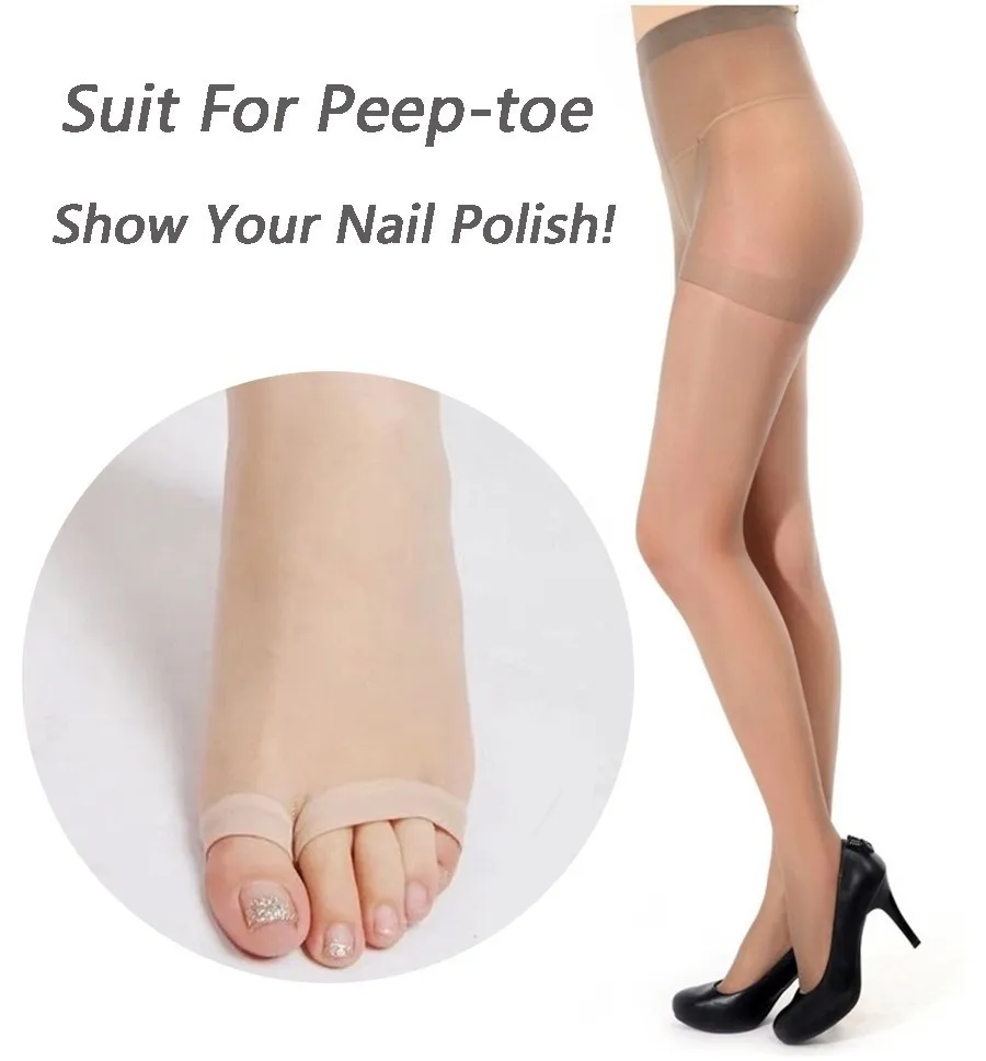 

Women Long Stocking Invisible Bare leg Artifact Sexy Pantyhose Peep-toe Tight High Waist Show Nail Polish Open Toe Nylon Femmes