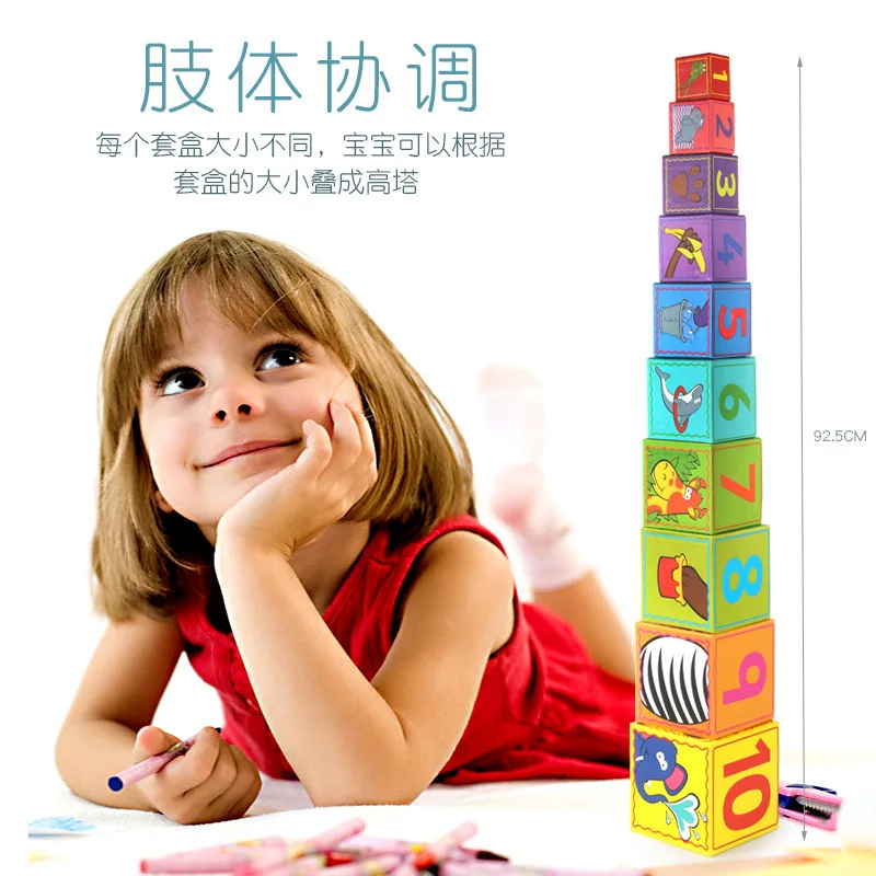 Kindergarten Pädagogisches Spielzeug 10-schicht Set Box kinder Digitale Form Gepaart Große Set Von Boxen
