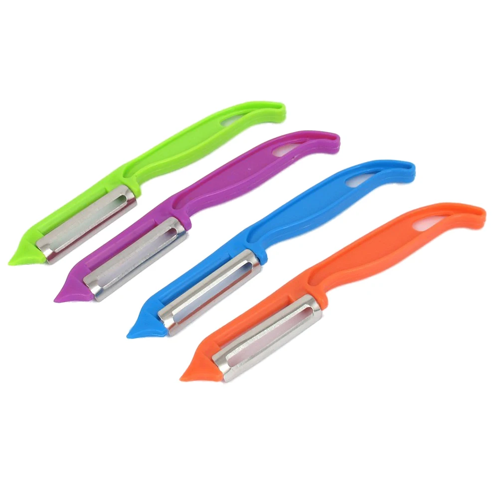 

New-4Pcs Plastic Handle Kitchen Tool Fruit Vegetable Potato Carrot Peeler