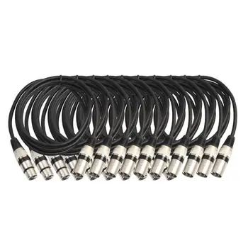 

10pcs 3Pin 1.8m 5.9ft DMX Stage DJ Cable Male to Female XLR Connector Wire Cord Cable