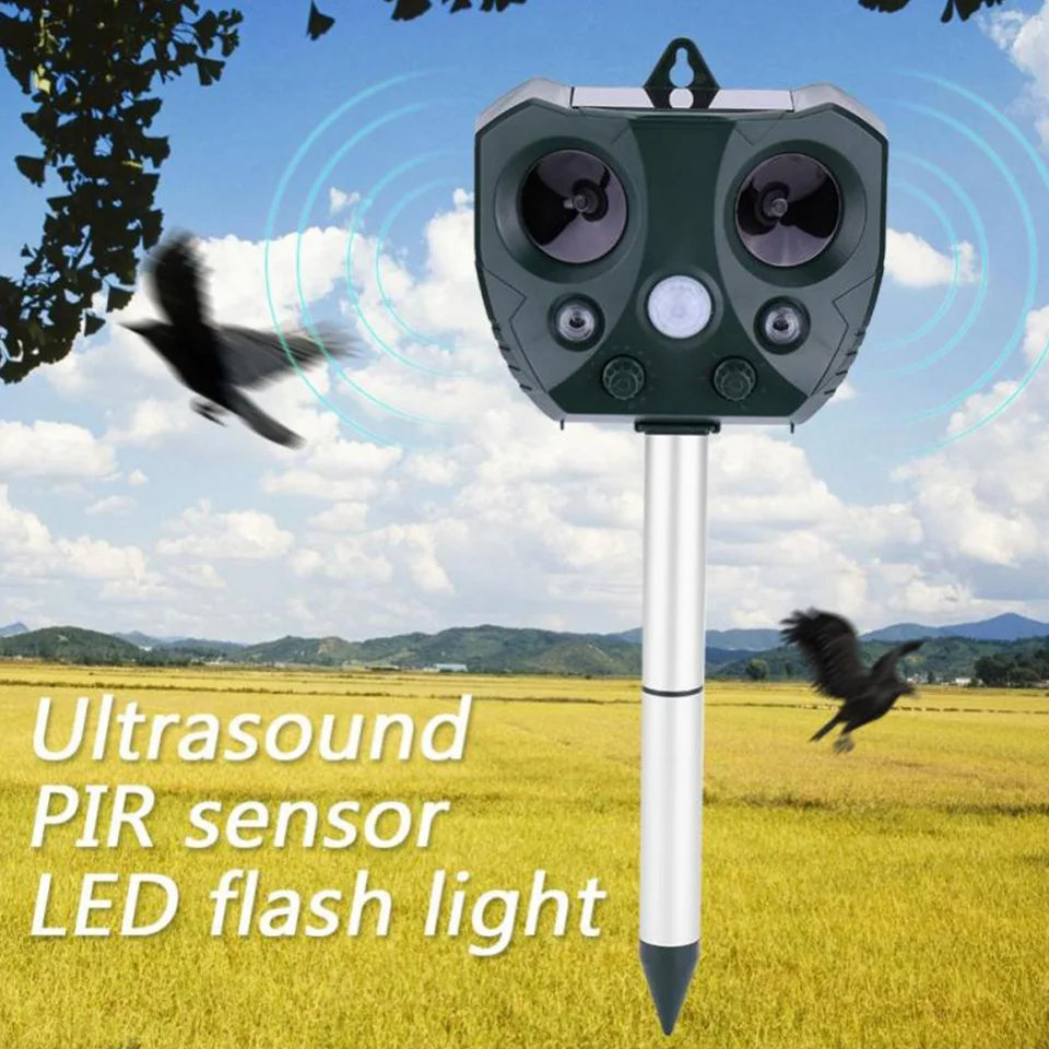 Ultrasonic Pest And Rodent Repeller Mice/Rat Mouse Solar Bird Repeller Scarer PIR Sensor Cat/Dog/Fox/Snake etc. Animal Keep Away