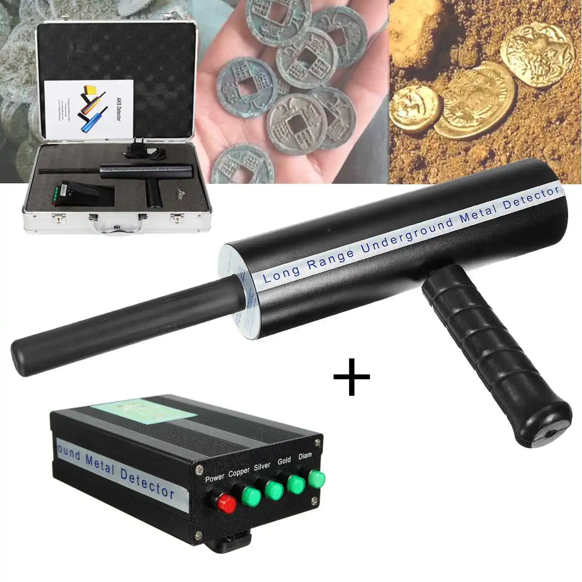

6pcs/Set Professtional for Underground Metal Detector Adjustable Gold Detectors Treasure Tracker Seeker Searcher+Transmitter